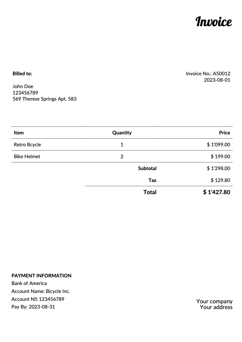 Invoice template