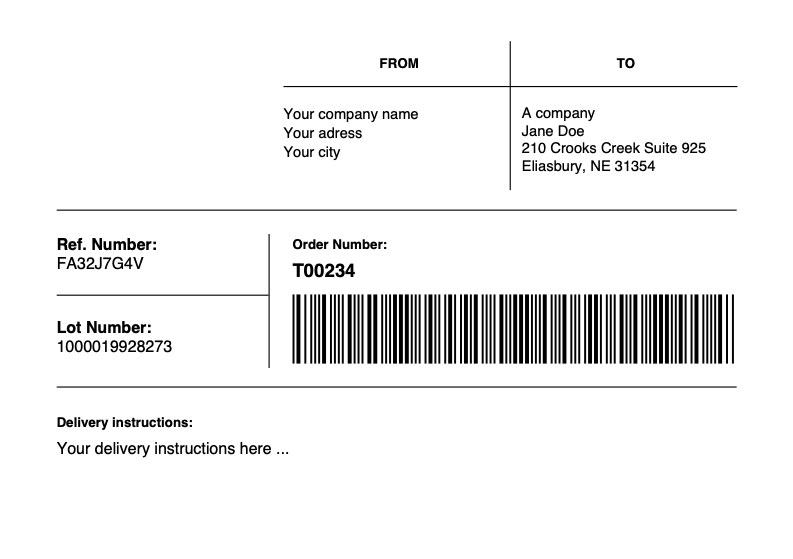 Shipping Label Template